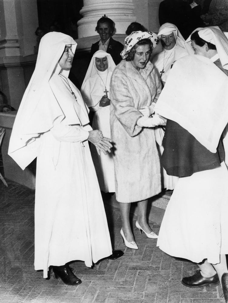 Princess Alexandra meets nursing staff at St Vincents Hopsital Toowoomba August 1959
