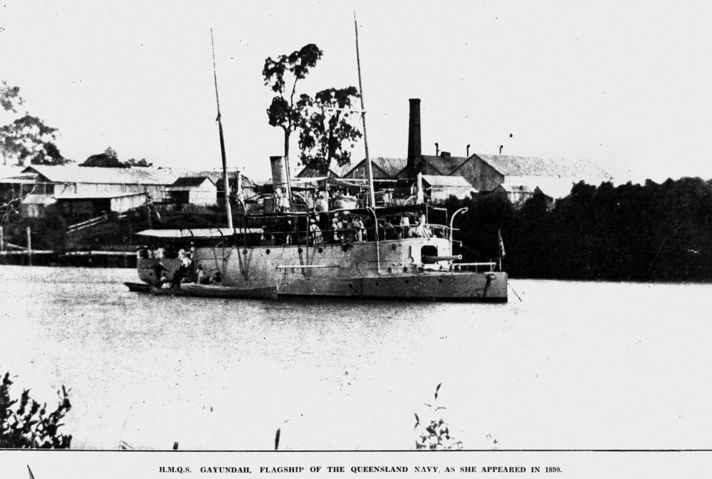 Gayundah, flagship of the Queensland Navy, as she appeared in 1890.