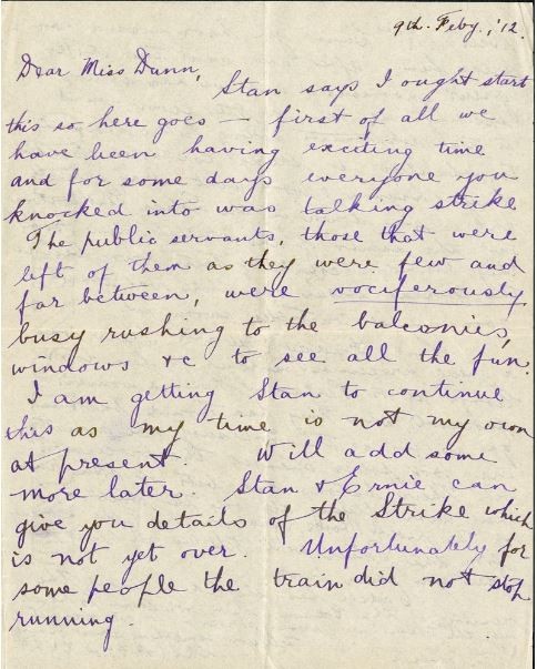 Letter from 29925 Miriam Dunn Papers 1910-1925. John Oxley Library, State Library of Queensland.