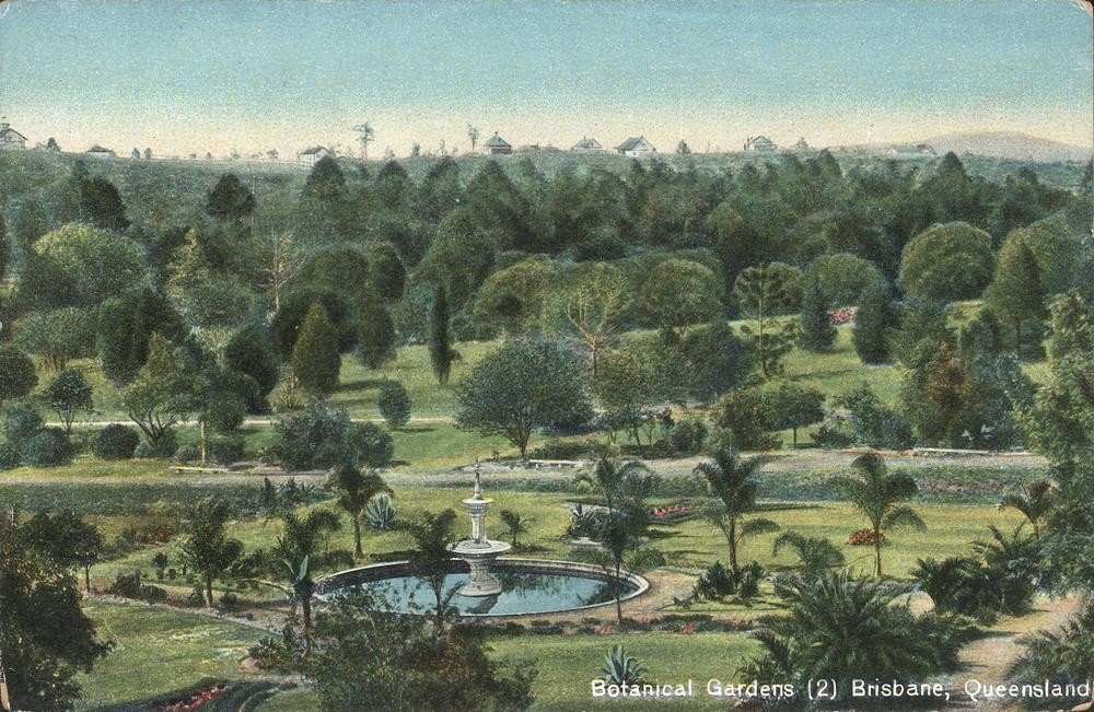 Botanical Gardens in Brisbane and a view to the southeast ca. 1906. 