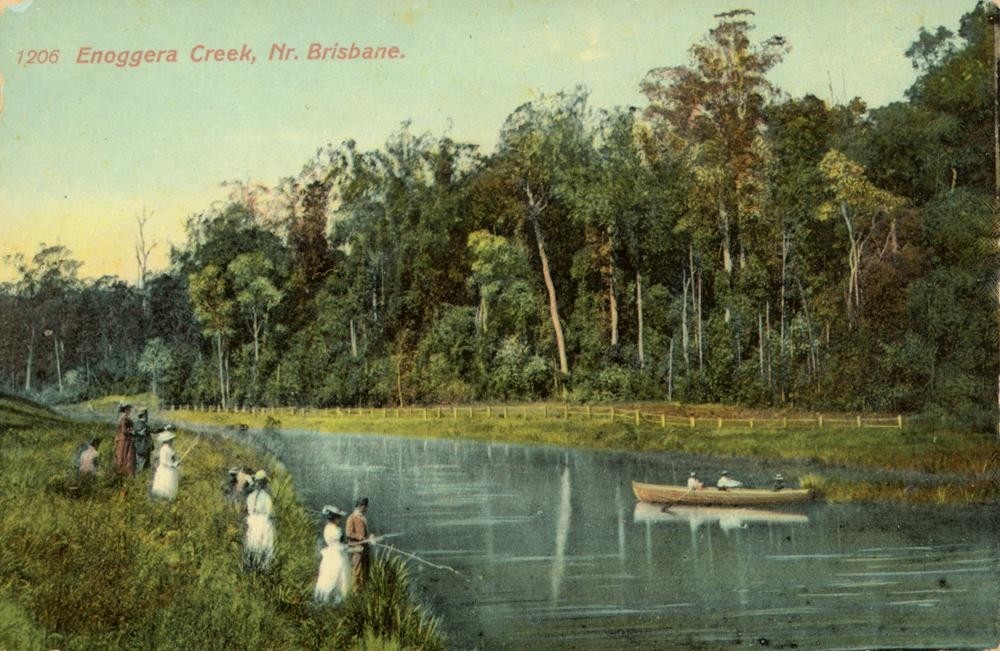 Fishing and boating parties at Enoggera Creek Brisbane ca 1900 