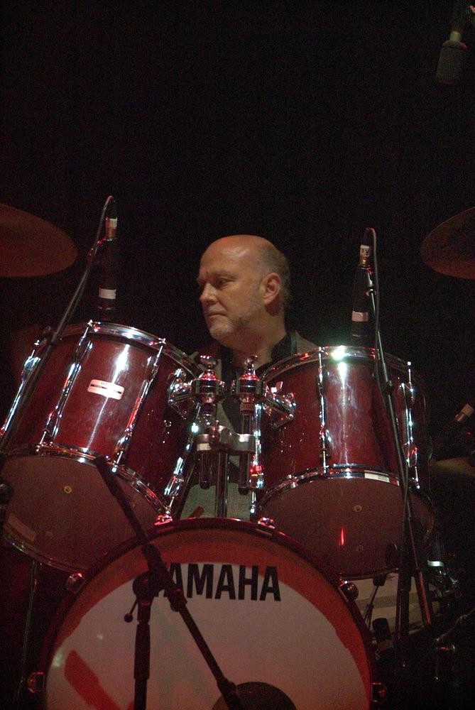 Ivor Hay, drummer with the band The Saints, Pig City Concert, Brisbane, July 2007. John Oxley Library, State Library of Queensland. Image 7336-0001-0323