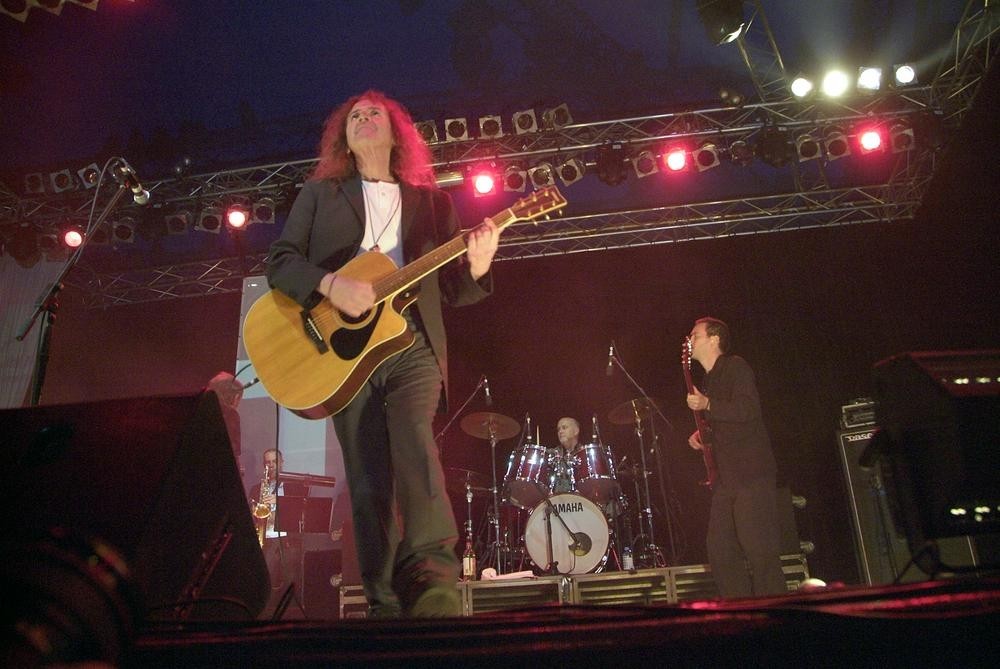 Punk rock band The Saints on stage at Brisbane's Pig City Concert, July 2007. John Oxley Library, State Library of Queensland. Image 7336-0001-0320