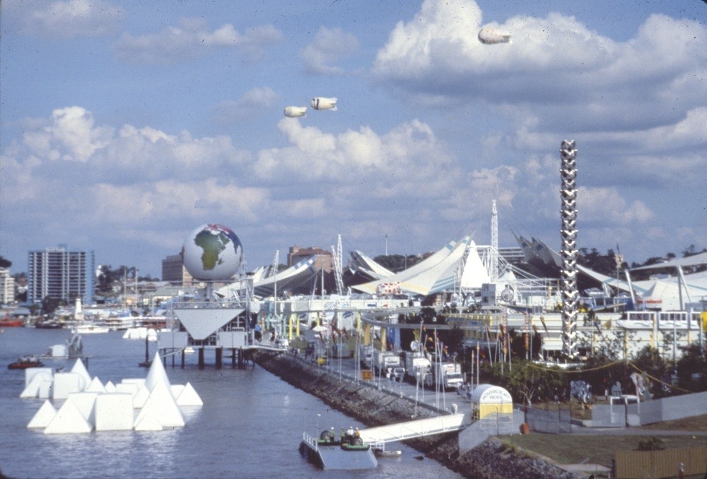 View of the World Expo 88 site South Bank Brisbane 1988