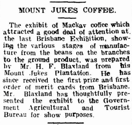 Daily Mercury report on Mount Jukes Coffee