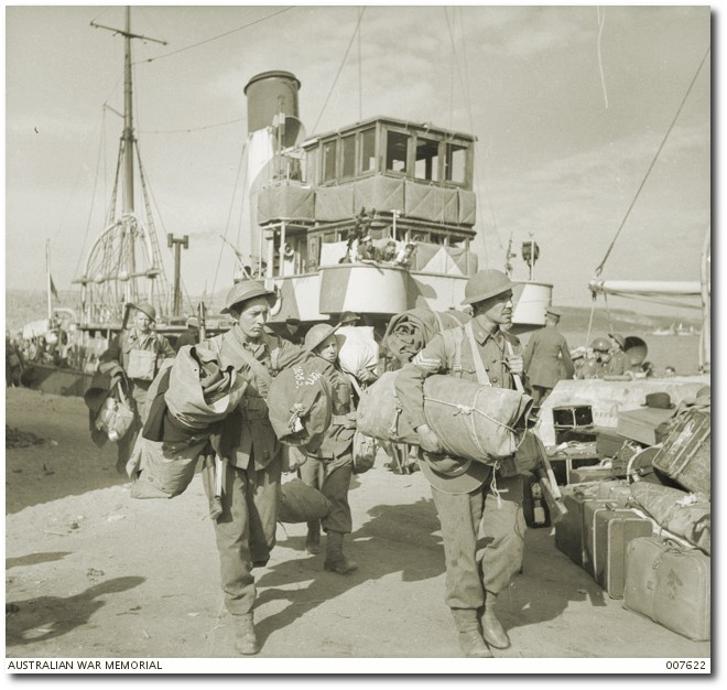 Soldiers evacuating from Greece April 1941