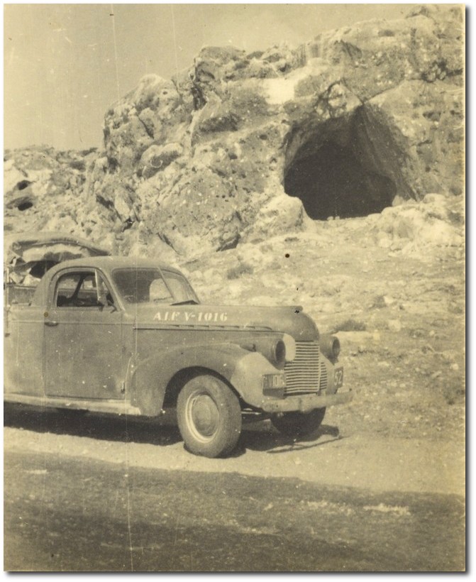 Transport vehicle with a view of a 'Vicky Gun Position' Syria