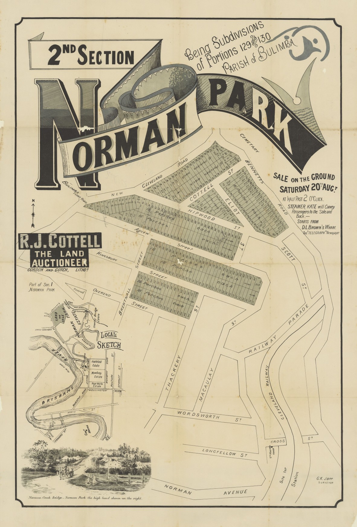 Real Estate Map of Norman Park Estate 1887