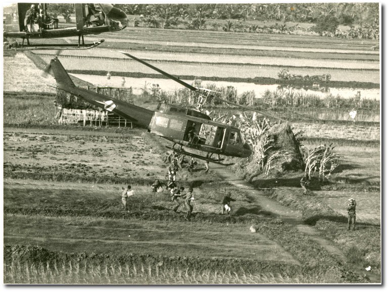 Helicopter delivering supplies, Vietnam