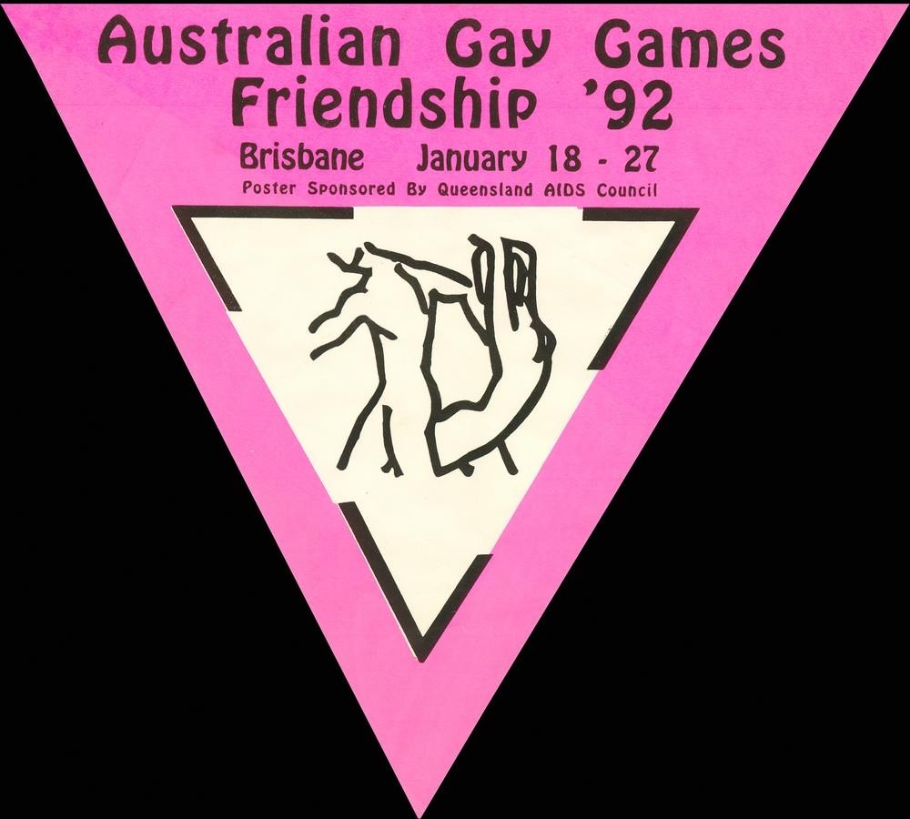 Poster for the Australia Gay Games Friendship held in Brisbane 18-27 January 1992