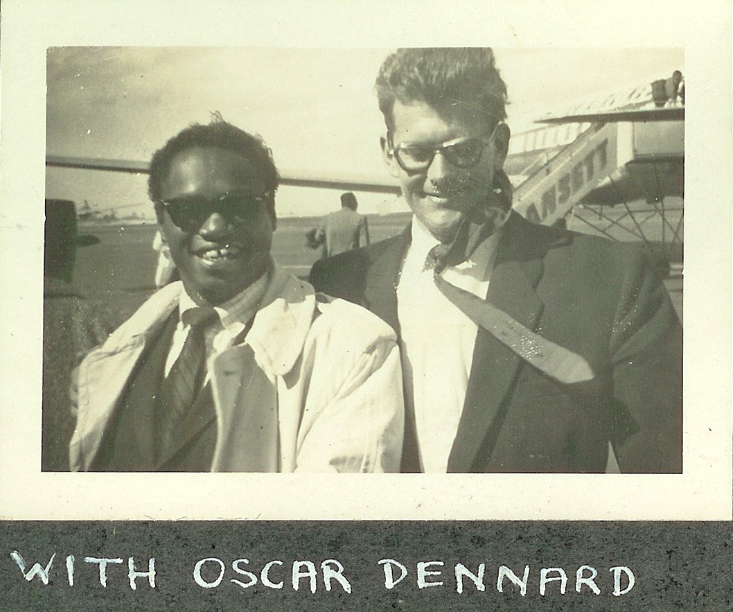 Rick with pianist Oscar Dennard while on tour with Stan Kenton in 1957.