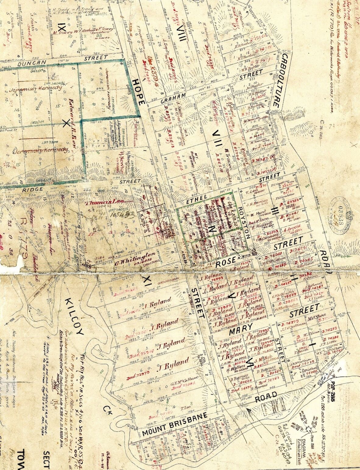 Vintage survey map of Hopetoun, later Kilcoy