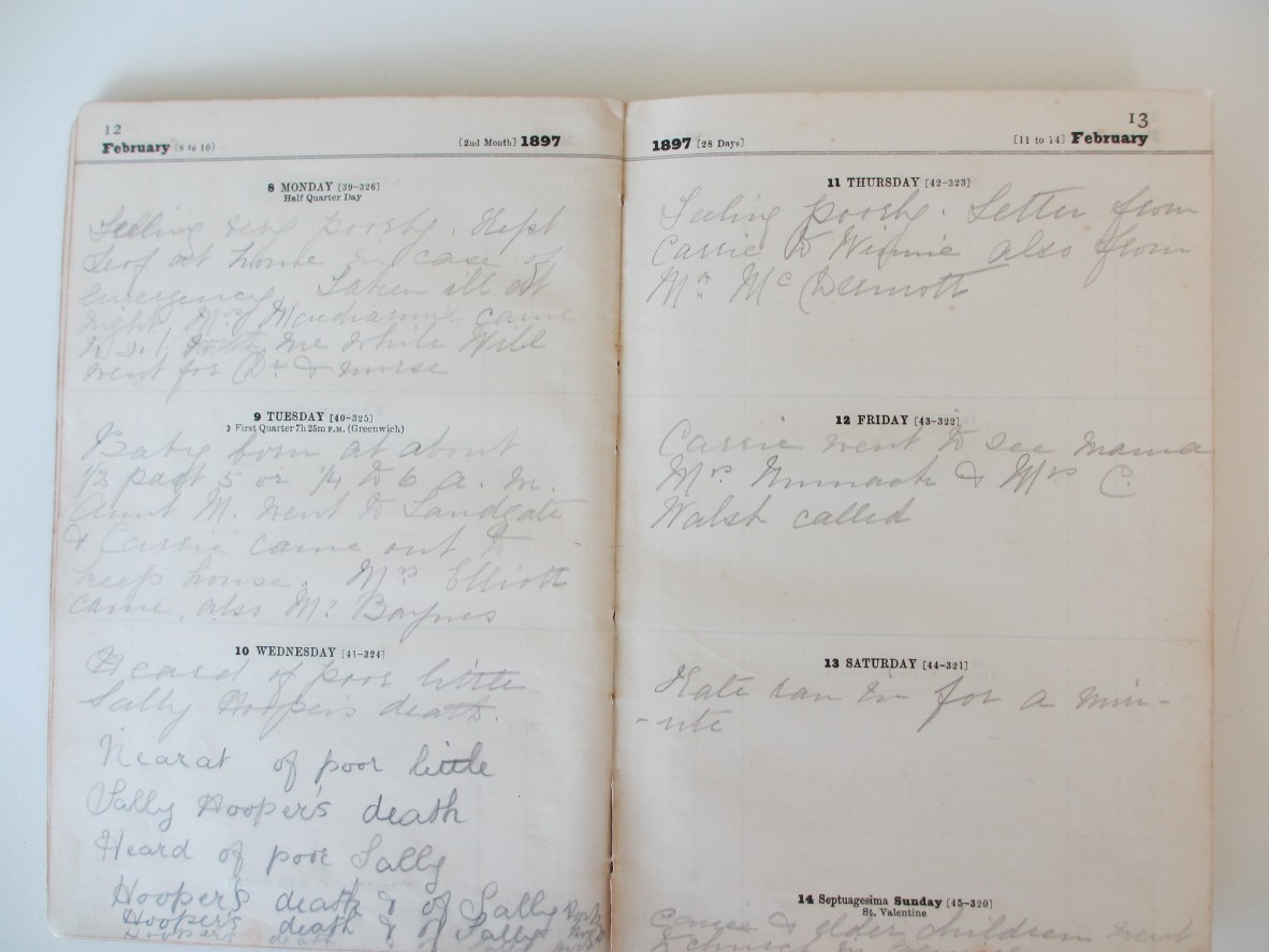 Pages from the diary of Catherine Kingsford Smith February 1897
