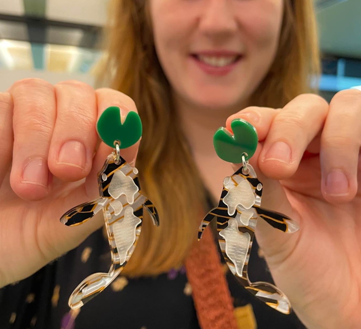 Koi laser cut earrings 