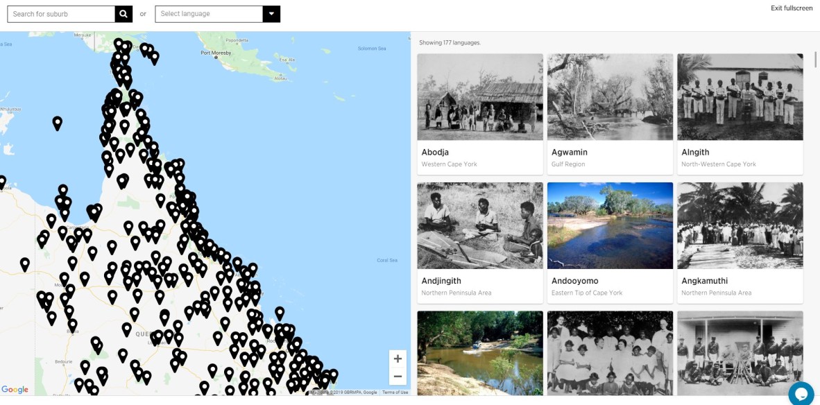 Interactive Languages Map of Queensland.