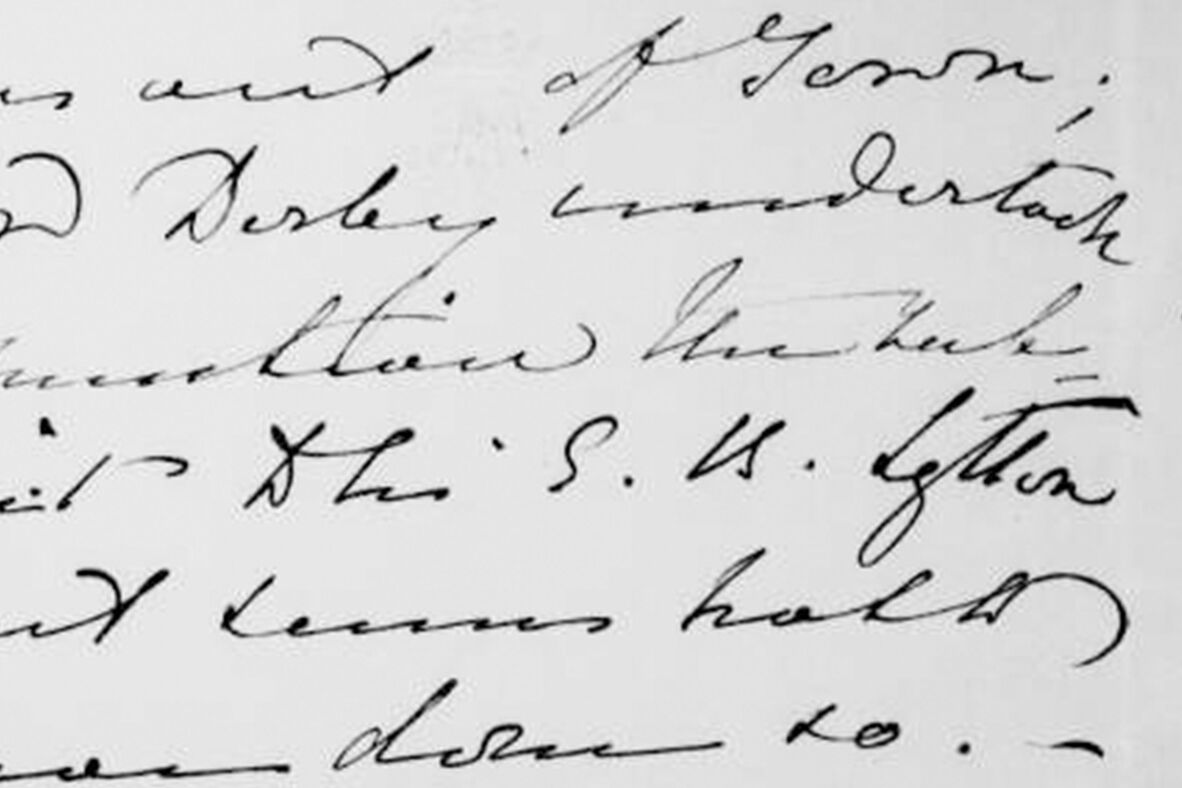Close up of an old handwritten letter