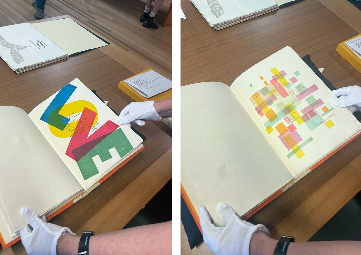 Two pages from the same book by the same artist