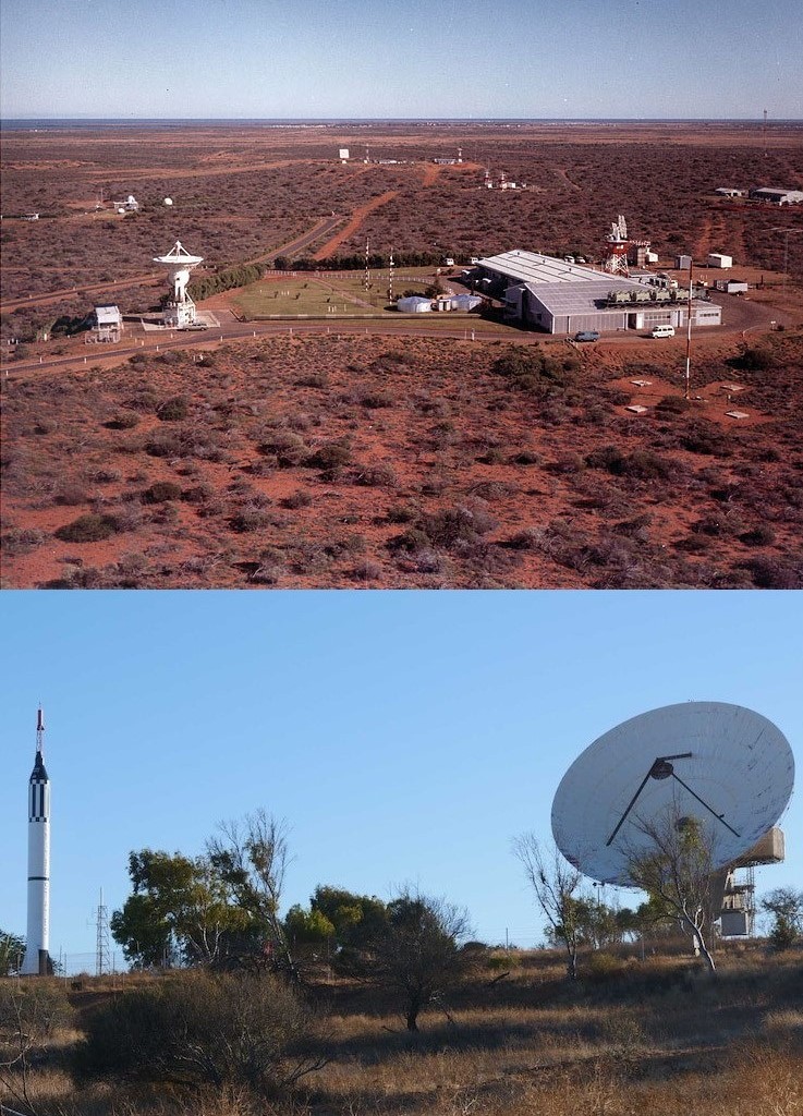 The Carnarvon satellite tracking station before and after. 
