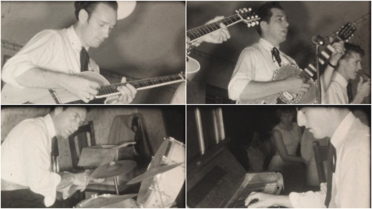 Four images of a band believed to have been The Rocketts Queenslands first rock n roll band ca1957