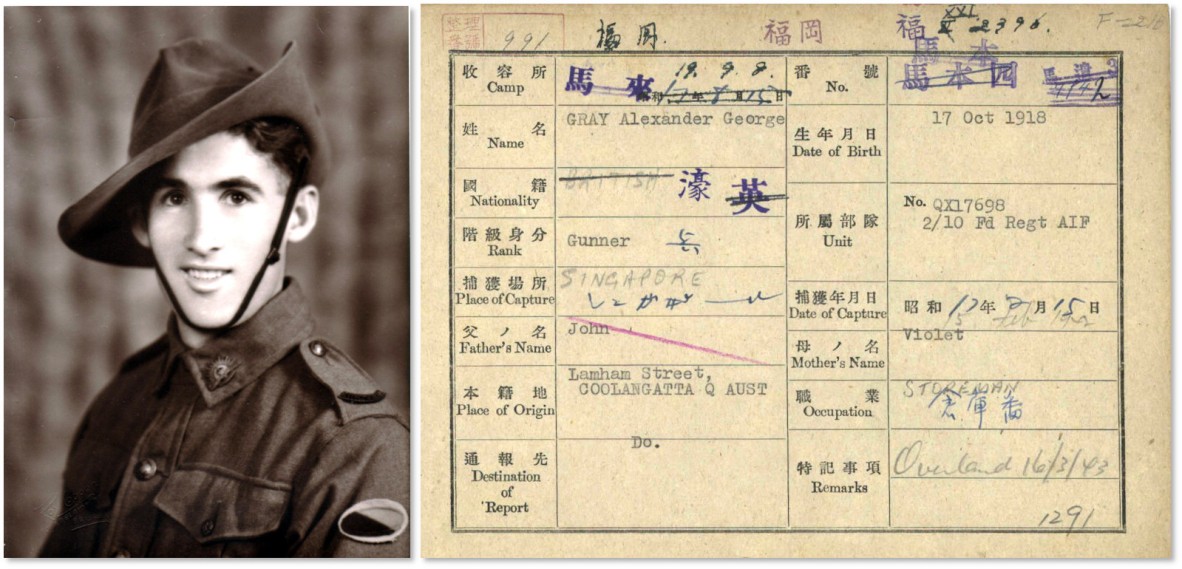 Alex Gray, 1941 and POW card