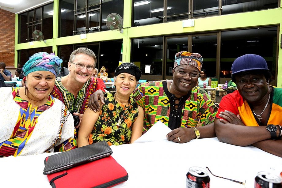 Big Mama Martin Grigg Elena Longland Joe Tee and Joe Okello enjoying the Africa Day celebrations