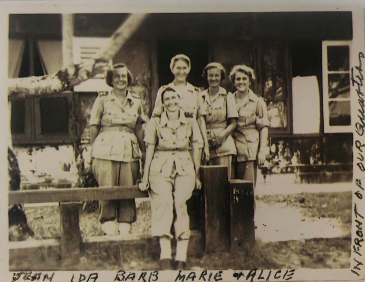 Nurse Rae Knox nee Seamark with other Australian Army nurses