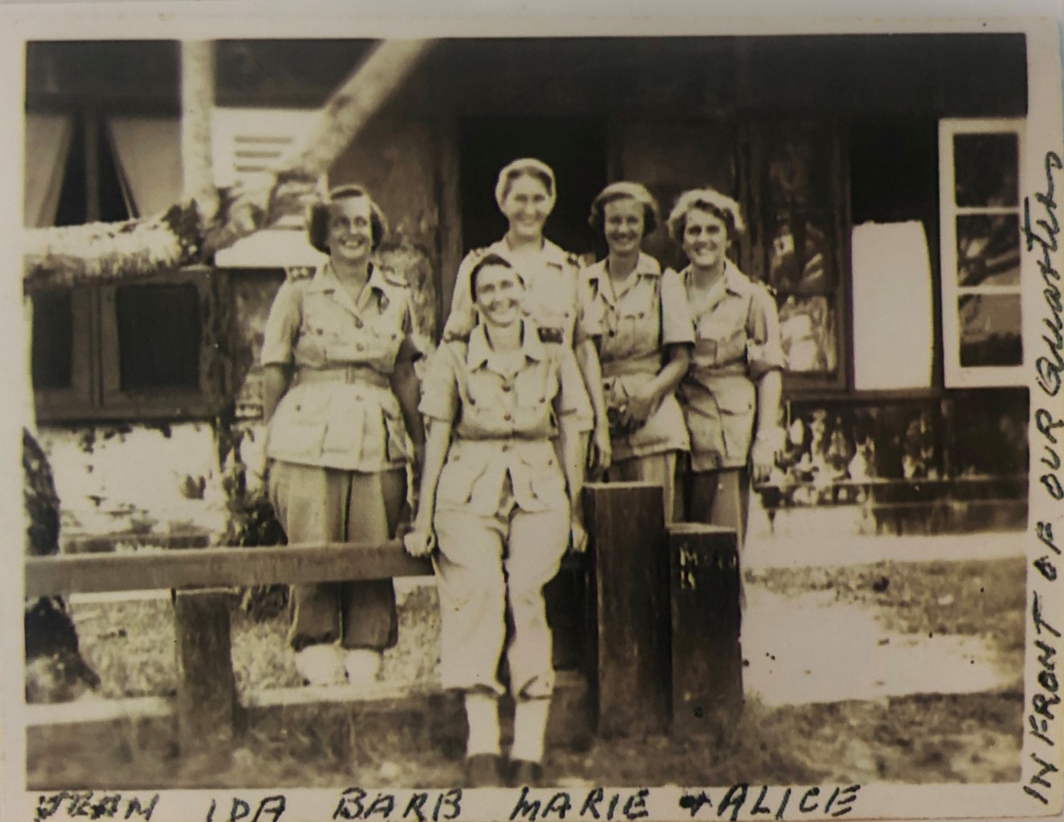 Nurse Rae Knox (nee Seamark) with other Australian Army nurses.