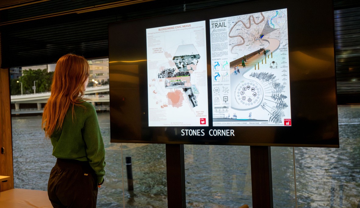 a person looks at a digital display