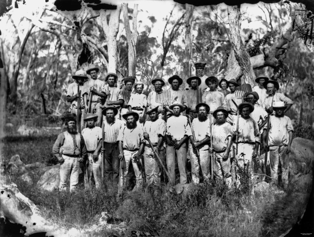 A group of tin miners near Stanthorpe ca 1872