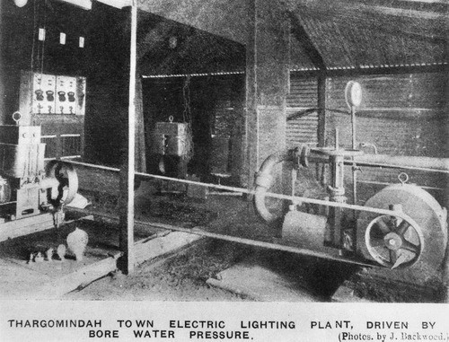 Interior of Thargomindah power house, 1904.