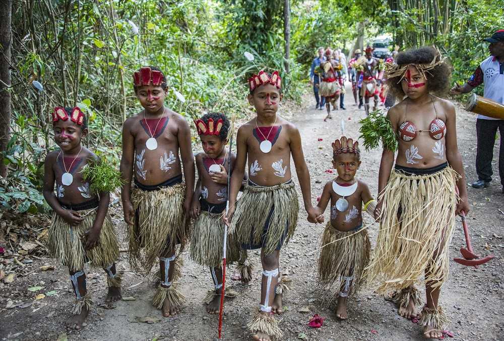 Children in traditional Torres Strait Dress 