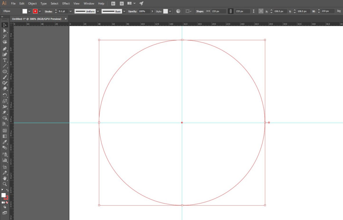 A screenshot of a circle created in Adobe Illustrator