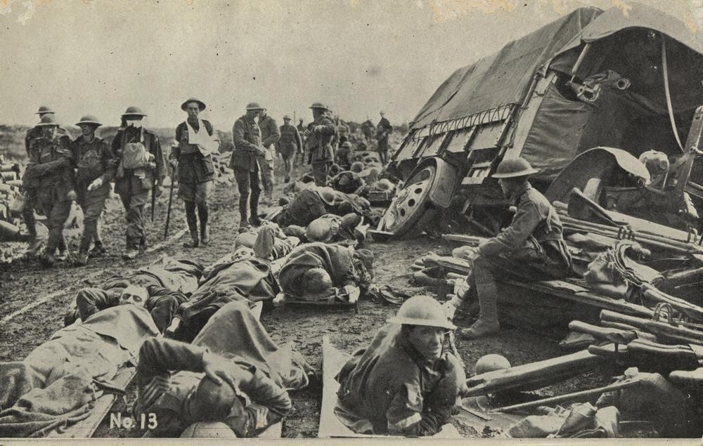 A scene on the Menin Road near Hooge, looking towards Birr Cross Roads, during the battle on 20 September 1917