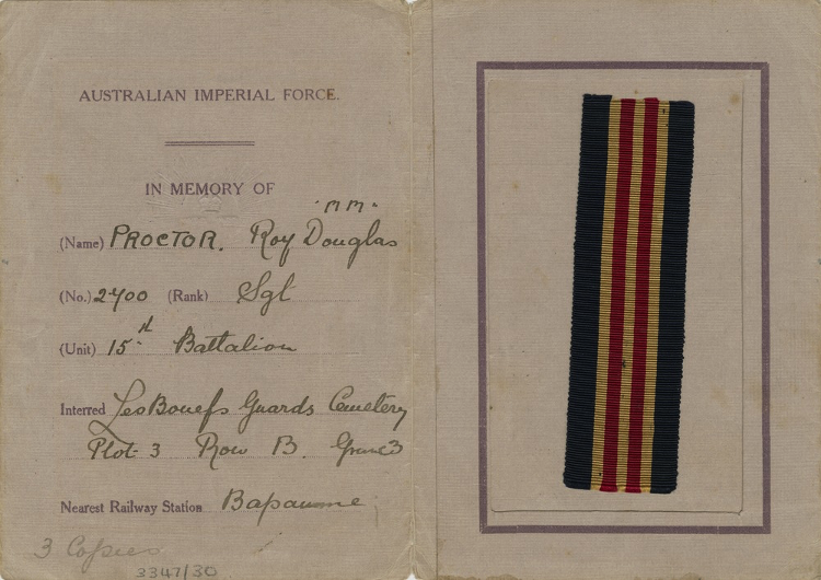 Memorial card