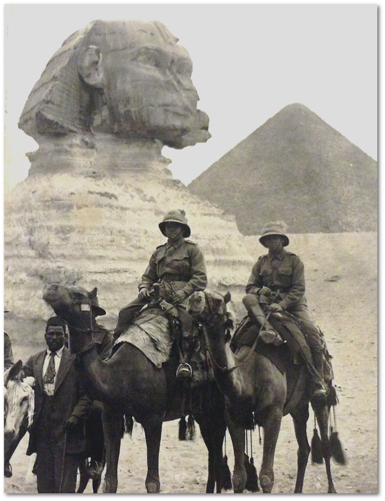 Chaille in front of the Great Sphinx of Giza