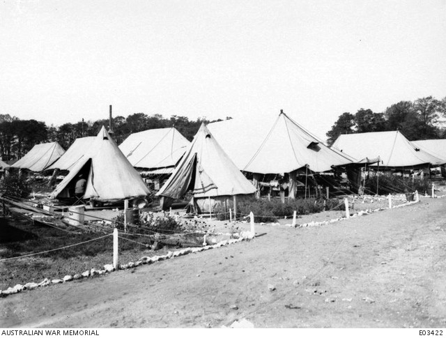 The tent wards at the 1st Australian General Hospital at Rouen