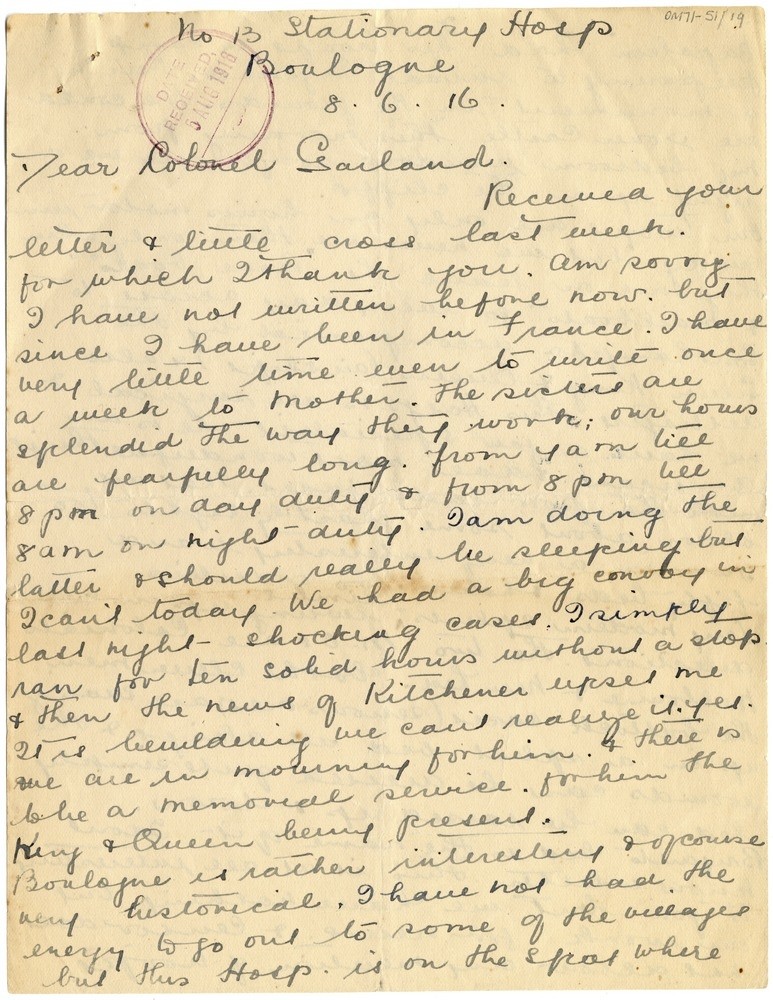 Letter from Edith Avenell