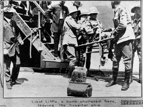 Lieutenant Little, leaving the hospital ship