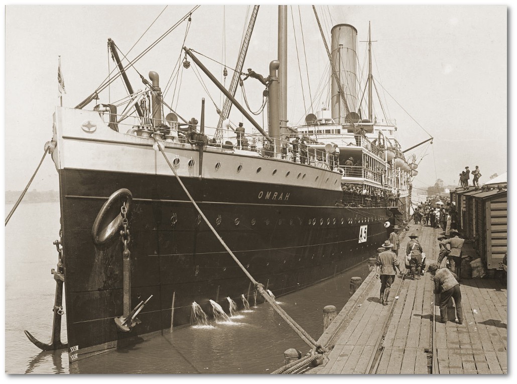 Troopship Omrah, Brisbane