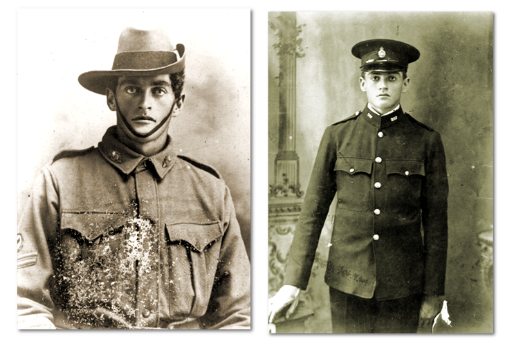 At left Corporal William Power 2nd Light Horse Field Ambulance at right Contstable William Power
