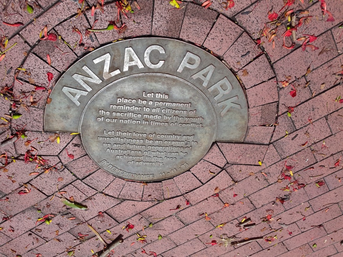 Anzac Memorial Park, Cairns. The current site was dedicated on 11 November, 1995. 