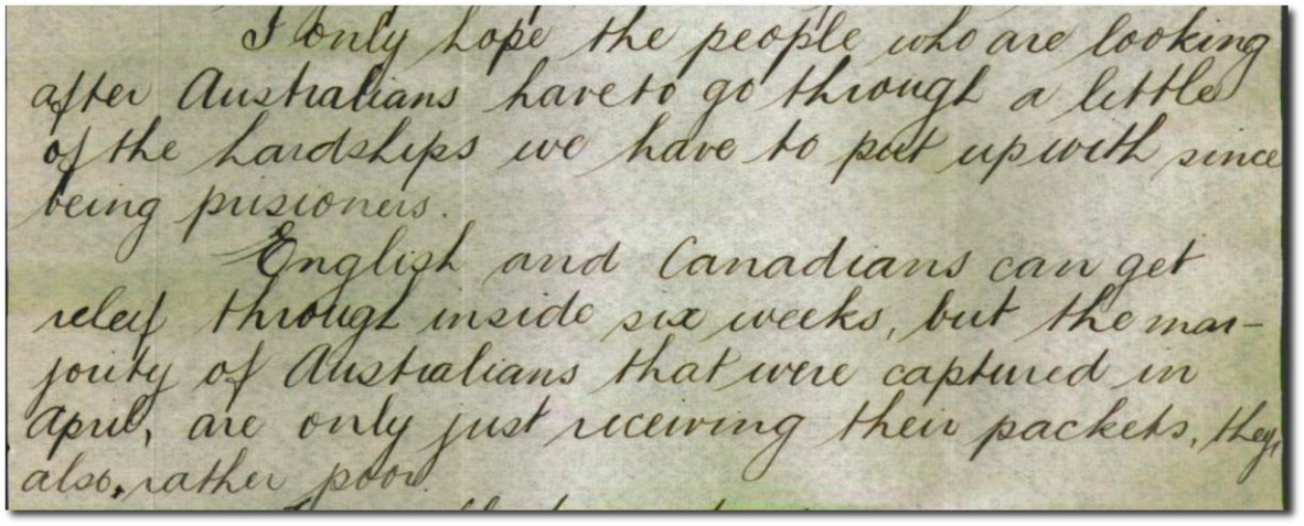 Letter from Corrie Wheeler to his sister