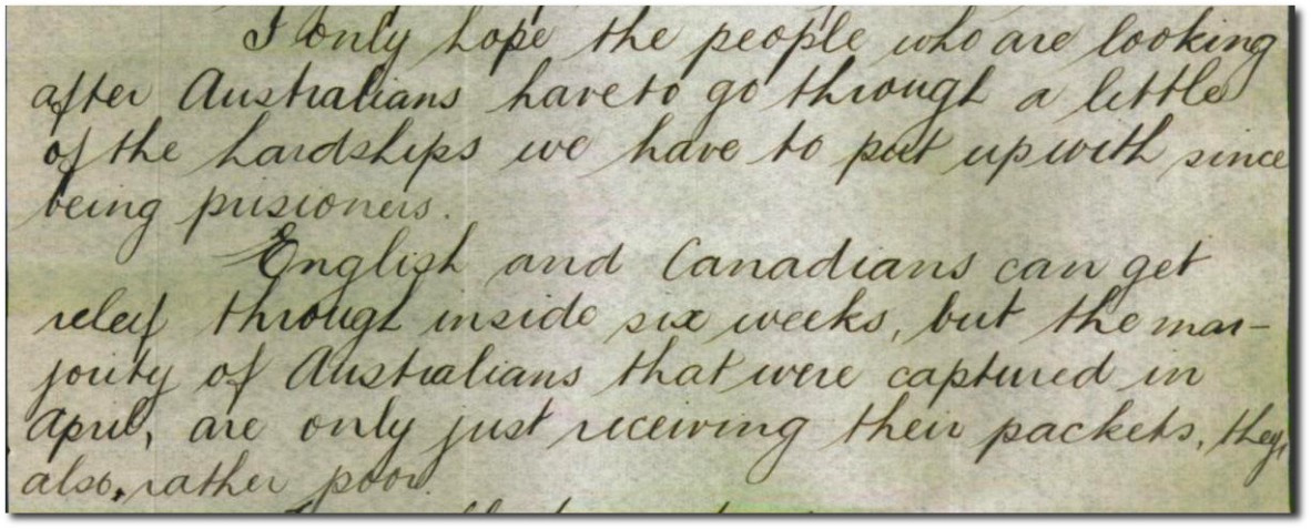 Letter from Corrie Wheeler to his sister