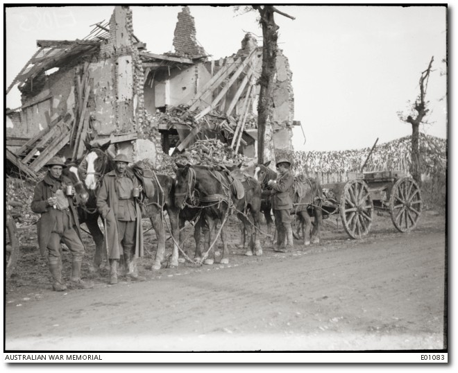 Drivers at rest, Ypres, 1917