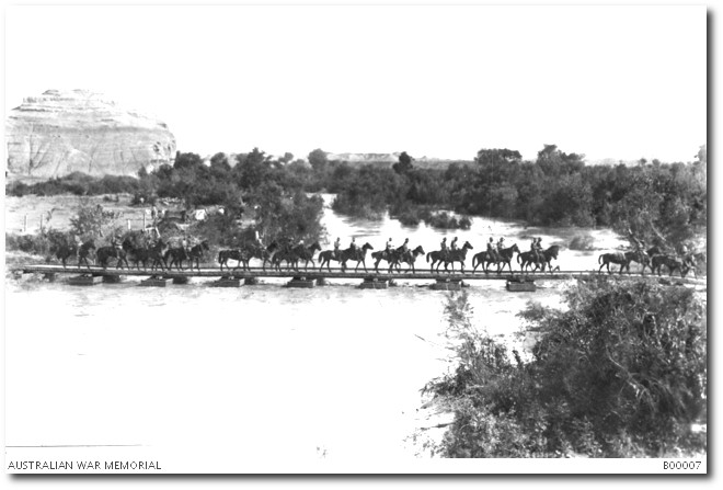 5th Australian Light Horse Regiment crossing the Jordan River April 1918